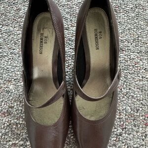 Ros Hommerson Dark Academia Chocolate Brown vintage leather Mary Jane Block heel